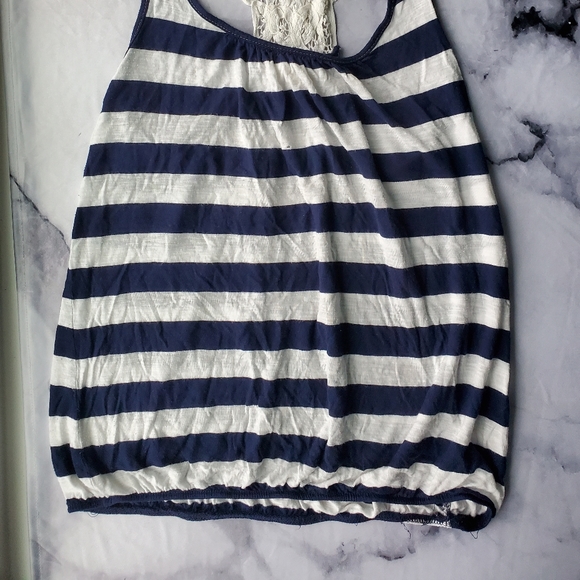 delia's white and navy blue tank top - Picture 4 of 5